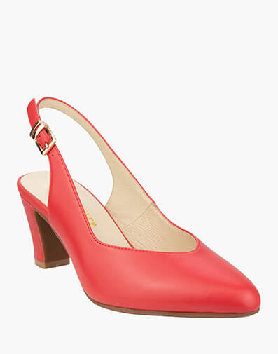 Alanis Point Toe Block Heel in RED for $209.95