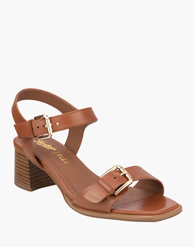 Tristin Open Toe Block Heel Sandal in CEDAR for $209.95