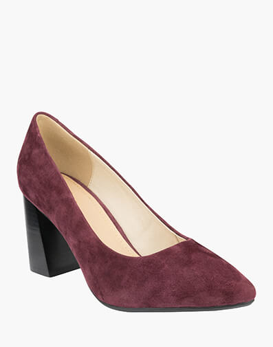 Estelle Point Toe Block Heel in BURGUNDY for $109.80