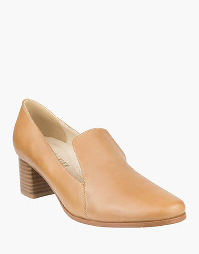 Yvonne Almond Toe Block Heel  in COGNAC for $98.80