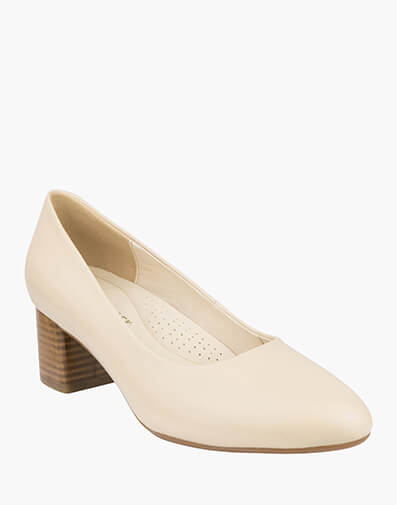 Katie Almond Toe Block Heel  in NATURAL for $98.80