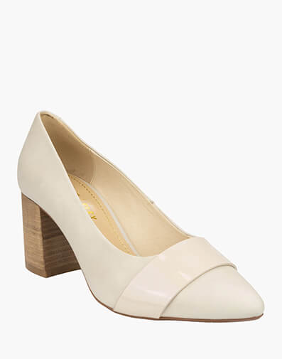 Monique Point Toe Block Heel in BONE for $199.95