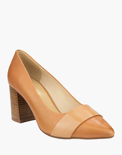 Monique Point Toe Block Heel in TAN for $89.80