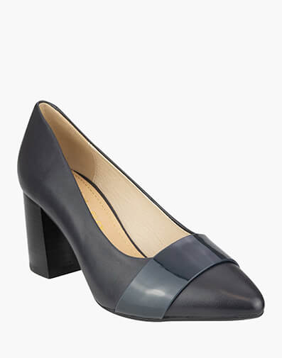 Monique Point Toe Block Heel in NAVY for $149.95