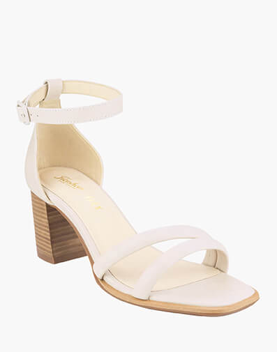 Tasha Open Toe Block Heel in BONE for $189.95