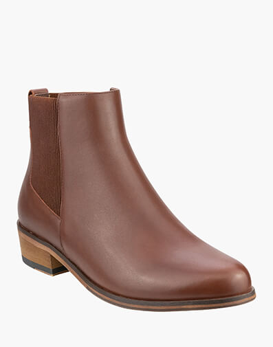 Lesley Plain Toe Ankle Boot  in CHESTNUT for $149.80