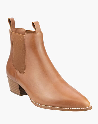 Leanne Plain Toe Chelsea Boot in DARK TAN for $149.80