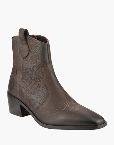 Winnie Plain Toe Western Boot in BROWN for $209.95