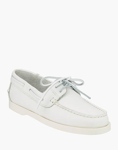 Brenda Moc Toe Boat Shoe in WHITE for $69.80