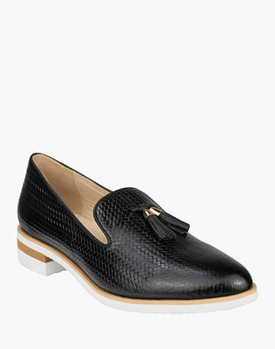 Kylie Almond Toe Tassel Loafer in BLACK for $219.95