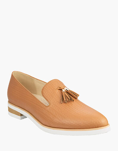 Kylie Almond Toe Tassel Loafer in TAN for $219.95