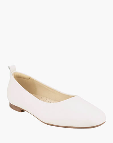 Shelley Square Toe Flat  in BONE for $179.95