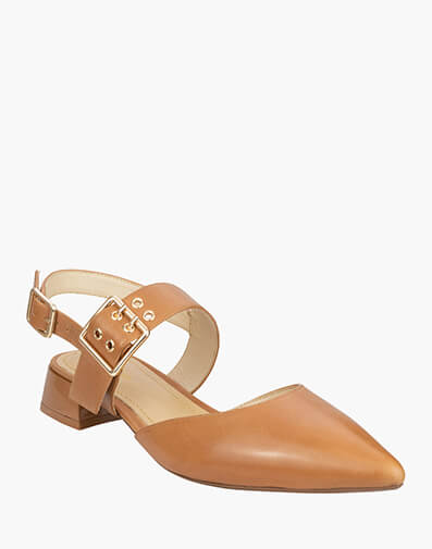 Amy Point Toe Low Heel in COGNAC for $199.95