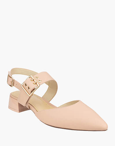 Amy Point Toe Low Heel in Blush