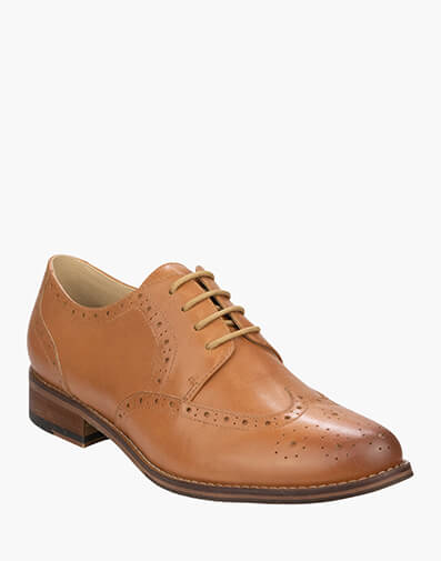 Monica Wingtip Derby  in COGNAC for $219.95