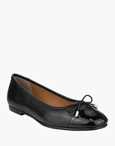 Samira Round Toe Ballet Flat in BLACK for $199.95