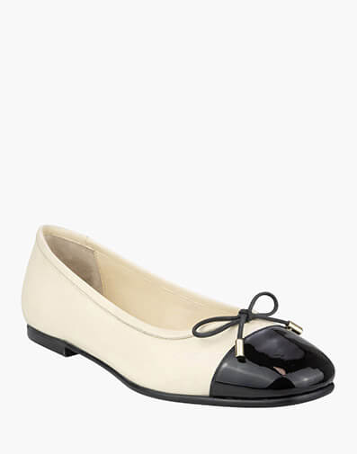 Samira Round Toe Ballet Flat in BONE for $199.95