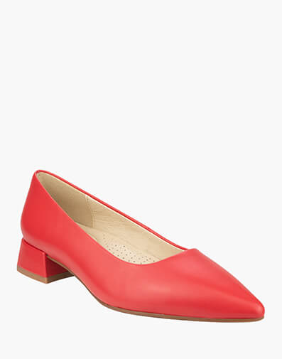 Adina Point Toe Block Heel in RED for $209.95