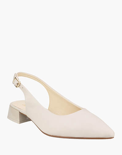 Addison Point Toe Slingback Block Heel in BONE for $209.95